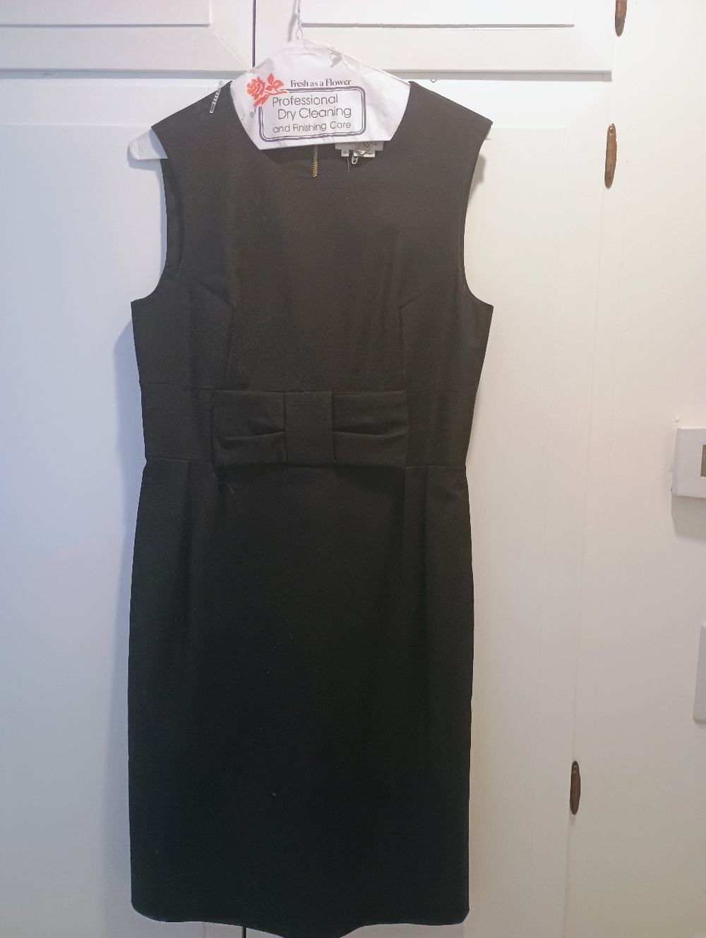 Kate Spade Nicolette Classic Black Sleeveless Bow Accent Dress